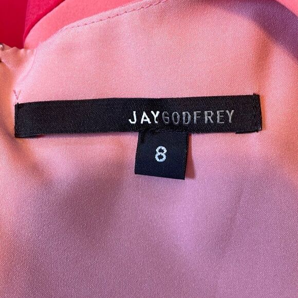 Jay Godfrey Pink Colorblock Silk Mini Dress 8 - Picture 6 of 8